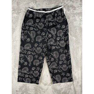 Karen Scott Sport Women’s Capri Pants - Size 10 - Black & White Seashell Print